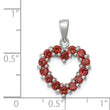 Sterling Silver Rhodium Garnet Pendant - Birthstone Company