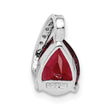 Sterling Silver Rhodium Pear Garnet Pendant - Birthstone Company