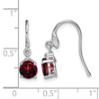 Sterling Silver Garnet and Diamond Dangle Earrings Rhodium Plated, Polished Finish - Birthstone Company