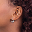 Sterling Silver Garnet and Diamond Drop Earrings Rhodium Plated - Birthstone Company