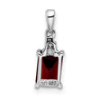 Sterling Silver Rhodium Garnet & Diamond Pendant - Birthstone Company