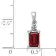 Sterling Silver Rhodium Garnet & Diamond Pendant - Birthstone Company