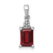 Sterling Silver Rhodium Garnet & Diamond Pendant - Birthstone Company