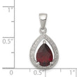 Sterling Silver Rhodium Garnet & Diamond Pendant - Birthstone Company