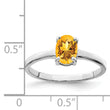 Sterling Silver Rhodium Citrine Ring