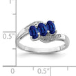 Sterling Silver Rhodium-plated Sapphire & Diamond Ring