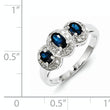 Sterling Silver Rhodium-plated Sapphire & Diamond Ring