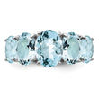Sterling Silver Rhodium Aqua Ring - Birthstone Company
