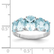 Sterling Silver Rhodium Aqua Ring - Birthstone Company