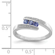 Sterling Silver Rhodium Tanzanite & Diamond Ring