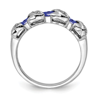 Sterling Silver Rhodium Tanzanite & Diamond Ring - Birthstone Company