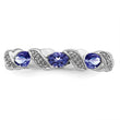 Sterling Silver Rhodium Tanzanite & Diamond Ring - Birthstone Company