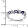 Sterling Silver Rhodium Tanzanite & Diamond Ring