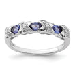 Sterling Silver Rhodium Tanzanite & Diamond Ring - Birthstone Company