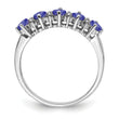 Sterling Silver Rhodium Tanzanite & Diamond Ring