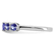 Sterling Silver Rhodium Tanzanite & Diamond Ring
