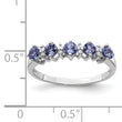 Sterling Silver Rhodium Tanzanite & Diamond Ring