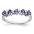Sterling Silver Rhodium Tanzanite & Diamond Ring - Birthstone Company