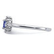 Sterling Silver Rhodium Tanzanite & Diamond Ring