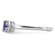 Sterling Silver Rhodium Tanzanite & Diamond Ring, Size 8 - Birthstone Company