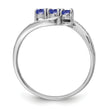 Sterling Silver Rhodium Tanzanite & Diamond Ring