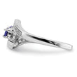 Sterling Silver Rhodium Tanzanite & Diamond Ring