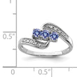 Sterling Silver Rhodium Tanzanite & Diamond Ring