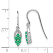 925 Sterling Silver Rhodium-Plated Diamond & Emerald Drop Earrings