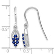 Sterling Silver Diamond & Sapphire Drop Earrings Polished, September Birthstone - Birthstone Company