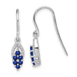 Sterling Silver Diamond & Sapphire Drop Earrings Polished, September Birthstone