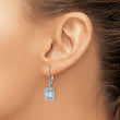 925 Sterling Silver Blue Topaz and Diamond Rhodium-Plated Drop Earrings - Birthstone Company
