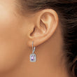 Sterling Silver Rhodium-Plated Drop Earrings with Pink Quartz and Diamonds - Birthstone Company