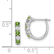 Sterling Silver Rhodium-Plated Peridot and Diamond J-Hoop Earrings Elegant Polished Finish