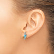 Sterling Silver Rhodium-Plated Blue Topaz and Citrine Diamond Earrings - Birthstone Company