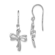 Sterling Silver Diamond Cross Dangle Earrings with Rhodium Finish Elegant & Polished