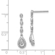 Sterling Silver Diamond Teardrop Dangle Earrings with Rhodium Plating