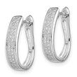 Sterling Silver Diamond Hoop Earrings with Rhodium Finish, 925 Hinged Huggie