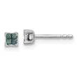 925 Sterling Silver Blue Diamond Stud Earrings, Rhodium-Plated, Gift Ready