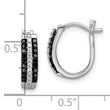 White Night Sterling Silver Rhodium-plated Black and White Diamond Hinged Post Earrings
