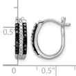 White Night Sterling Silver Rhodium-plated Black and White Diamond Hinged Post Earrings - Birthstone Company