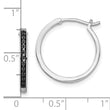 Sterling Silver Black Diamond Hoop Earrings Gift-Ready Polished Finish