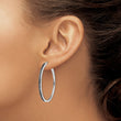 White Night Sterling Silver Black Diamond Hoop Earrings, Rhodium-Plated, Gift-Ready - Birthstone Company