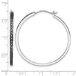White Night Sterling Silver Black Diamond Hoop Earrings, Rhodium-Plated, Gift-Ready - Birthstone Company