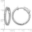 Sterling Shimmer Sterling Silver Rhodium-plated 48 Stone 1.7mm CZ In and Out Round Hinged Hoop Earrings - Birthstone Company