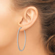 Sterling Shimmer Sterling Silver Rhodium-plated 194 Stone 1.25mm CZ In and Out Round Hinged Hoop Earrings - Birthstone Company