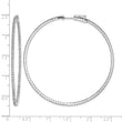 Sterling Shimmer Sterling Silver Rhodium-plated 194 Stone 1.25mm CZ In and Out Round Hinged Hoop Earrings - Birthstone Company