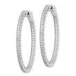 Sterling Shimmer Sterling Silver Rhodium-plated 118 Stone 1.2mm CZ In and Out Round Hinged Hoop Earrings - Birthstone Company