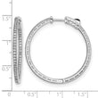 Sterling Shimmer Sterling Silver Rhodium-plated 118 Stone 1.2mm CZ In and Out Round Hinged Hoop Earrings - Birthstone Company