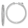 Sterling Shimmer Sterling Silver Rhodium-plated 118 Stone 1.2mm CZ In and Out Round Hinged Hoop Earrings