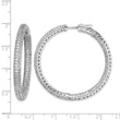Sterling Shimmer Sterling Silver Rhodium-plated 380 Stone Pav‚ 1.5mm CZ In and Out Round Hinged Hoop Earrings - Birthstone Company